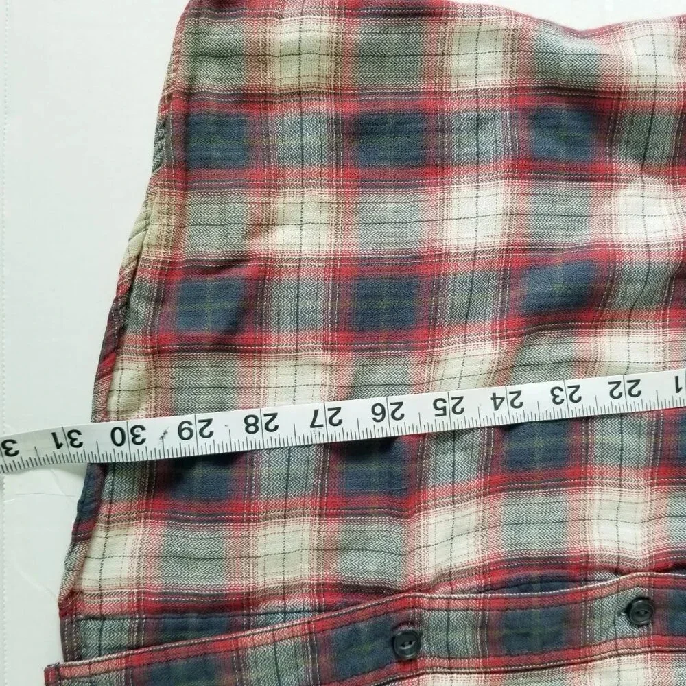 Nordstrom Men's Shop Size XL Trim Fit Classic Plaid Farm Shirt Grunge Western